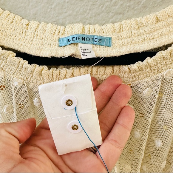 Anthropologie Leifnotes Dot Gleam Sequined Hi Low Beige Cream Gold dress 10 NWT - Picture 6 of 7